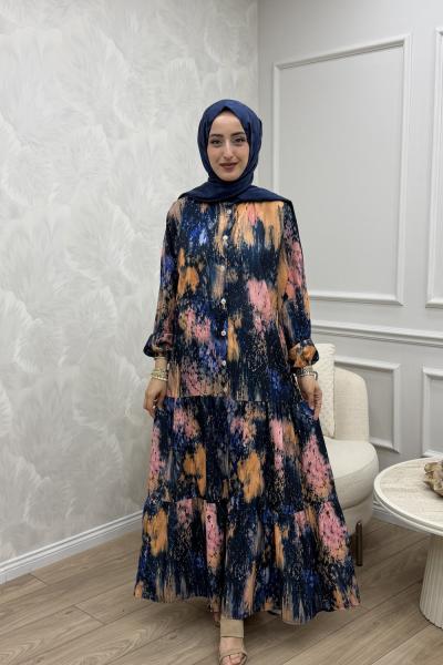 Sümbül Elbise Lacivert