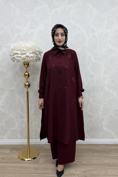 Çisem Takım Bordo