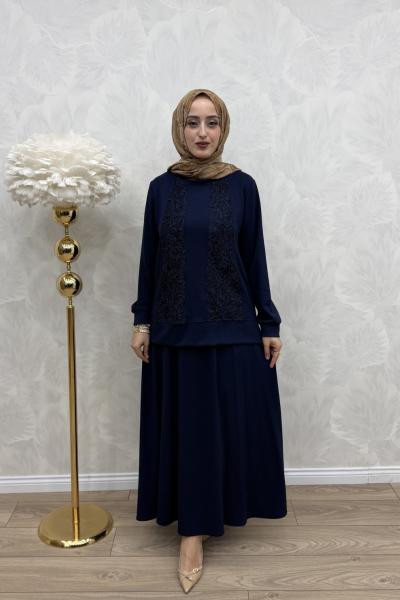 Hülya Etek Takım Lacivert